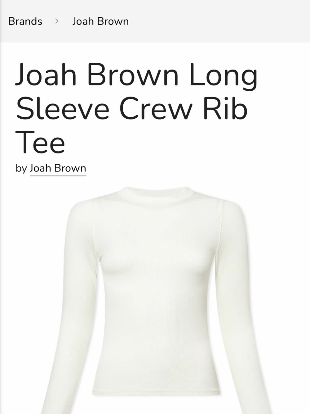 Joah Brown Ivory Ribbed Long Sleeve Crew Top size M/L
